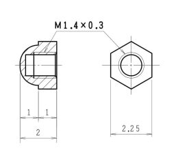 M1.4 Hexagon cap nut